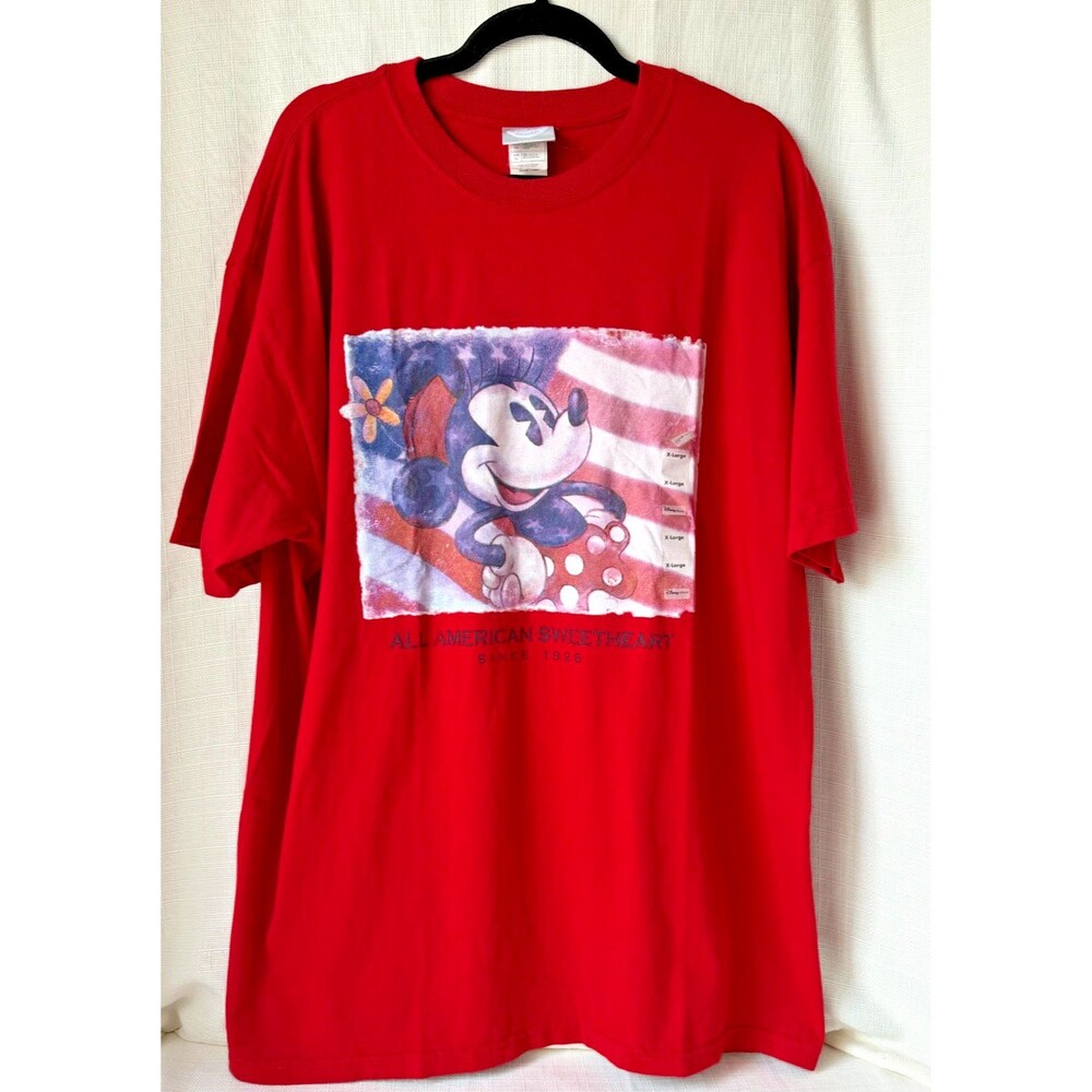 Disney Minnie Mouse All American Sweetheart Red T-Shirt Mens XL LA7312